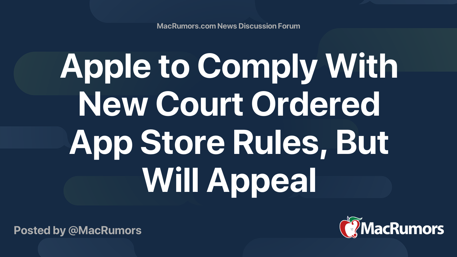 Apple to Comply With New Court Ordered App Store Rules, But Will Appeal ...