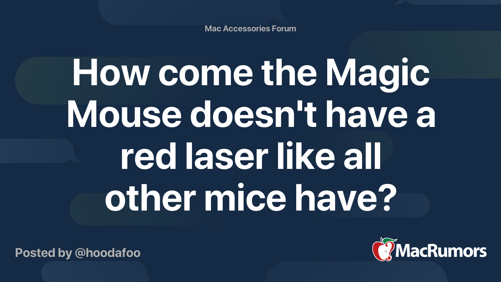 How come the Magic Mouse doesn't have a red laser like all other mice ...