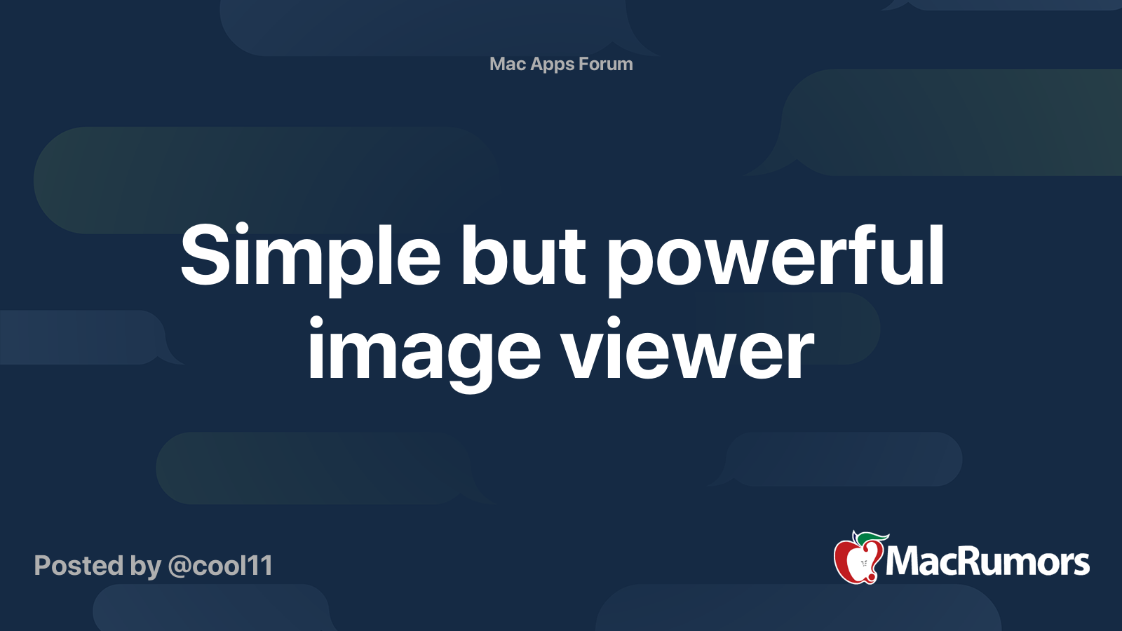 Simple but powerful image viewer | MacRumors Forums