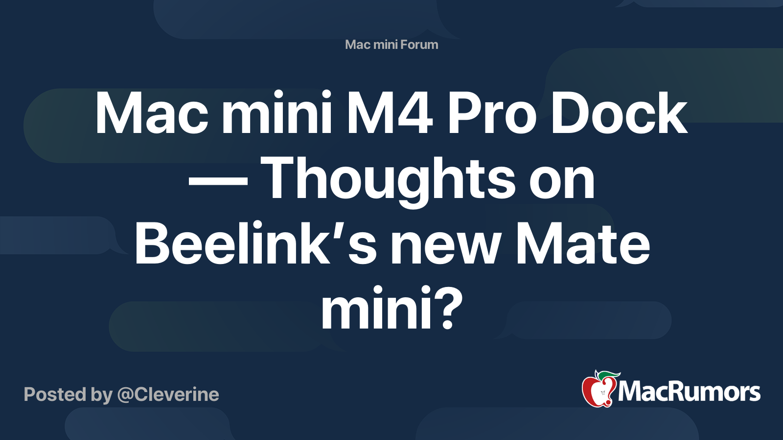Mac mini M4 Pro Dock — Thoughts on Beelink’s new Mate mini? | Page 2 ...