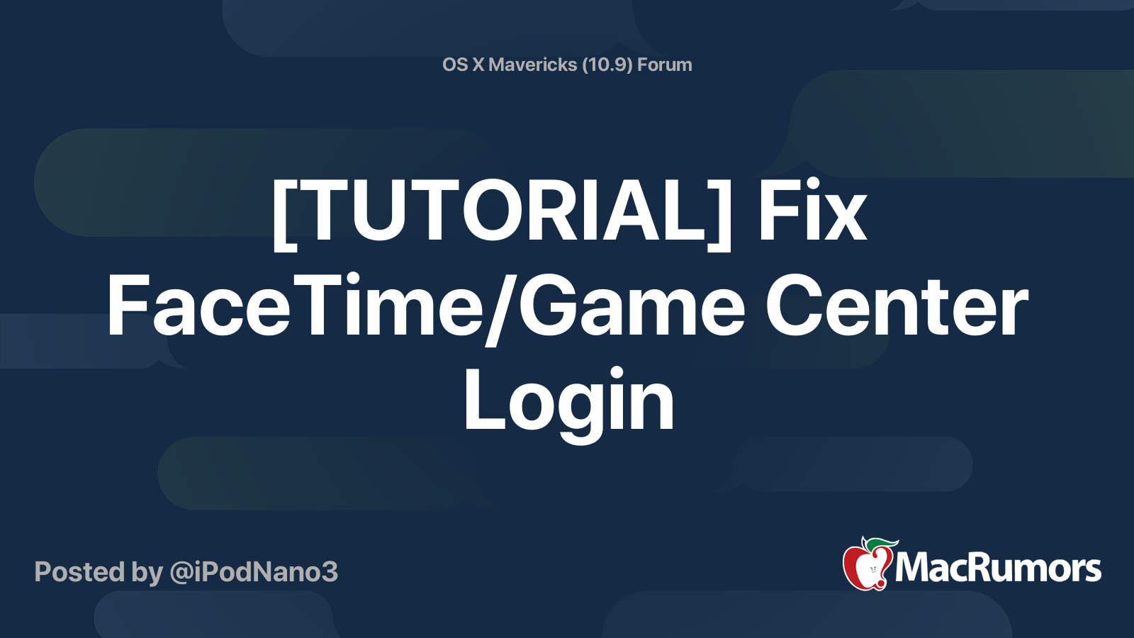 [TUTORIAL] Fix FaceTime/Game Center Login 😆 | MacRumors Forums