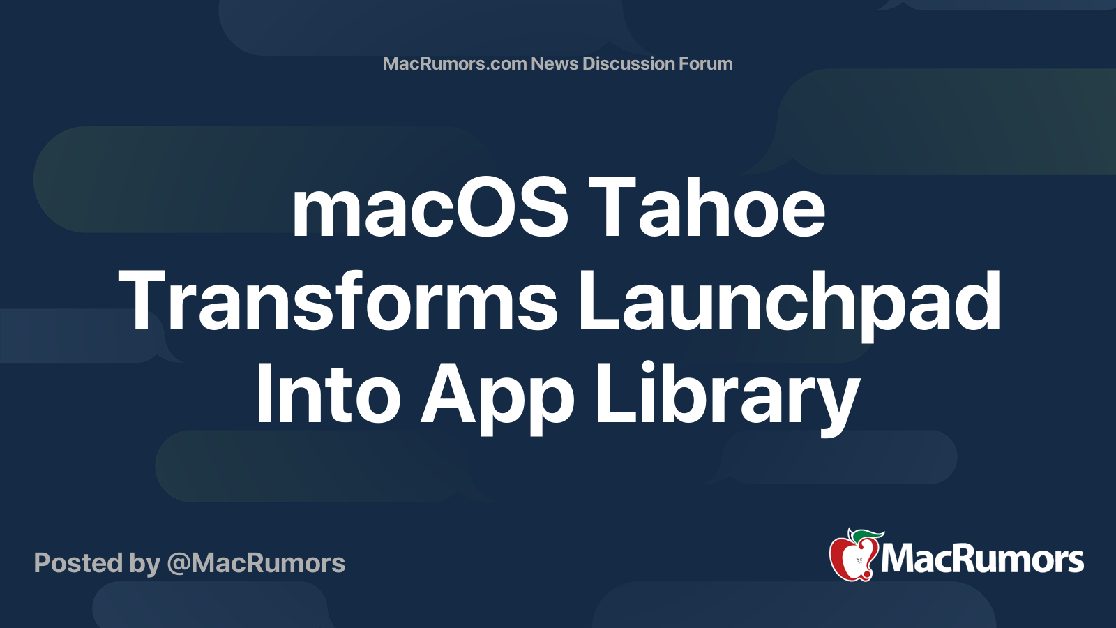 macOS Tahoe Transforms Launchpad Into App Library | Page 2 | MacRumors ...
