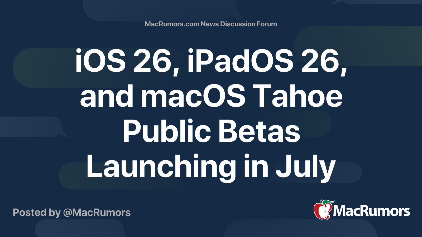 iOS 26, iPadOS 26, and macOS Tahoe Public Betas Launching in July ...