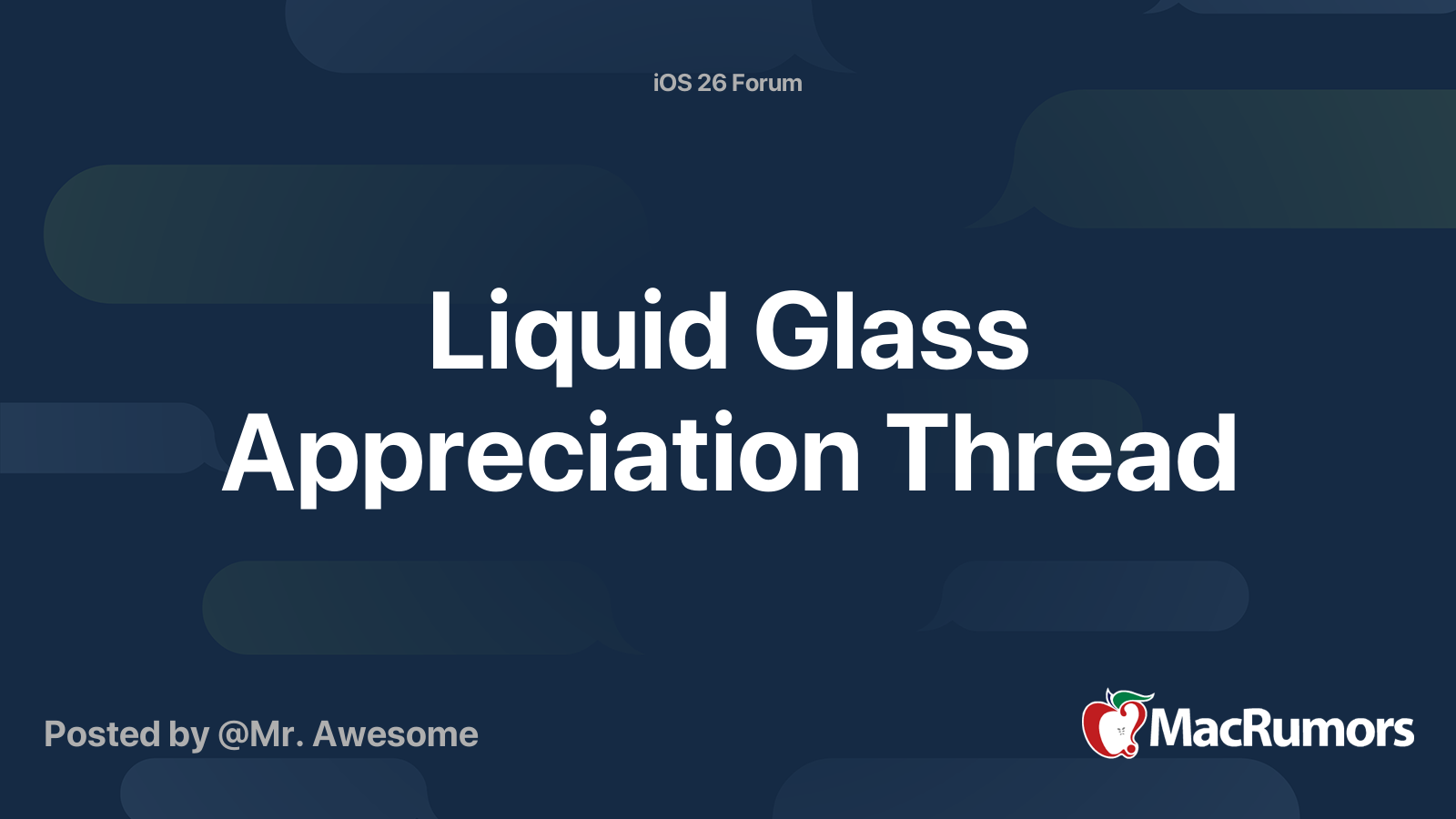 Liquid Glass Appreciation Thread | Page 2 | MacRumors Forums