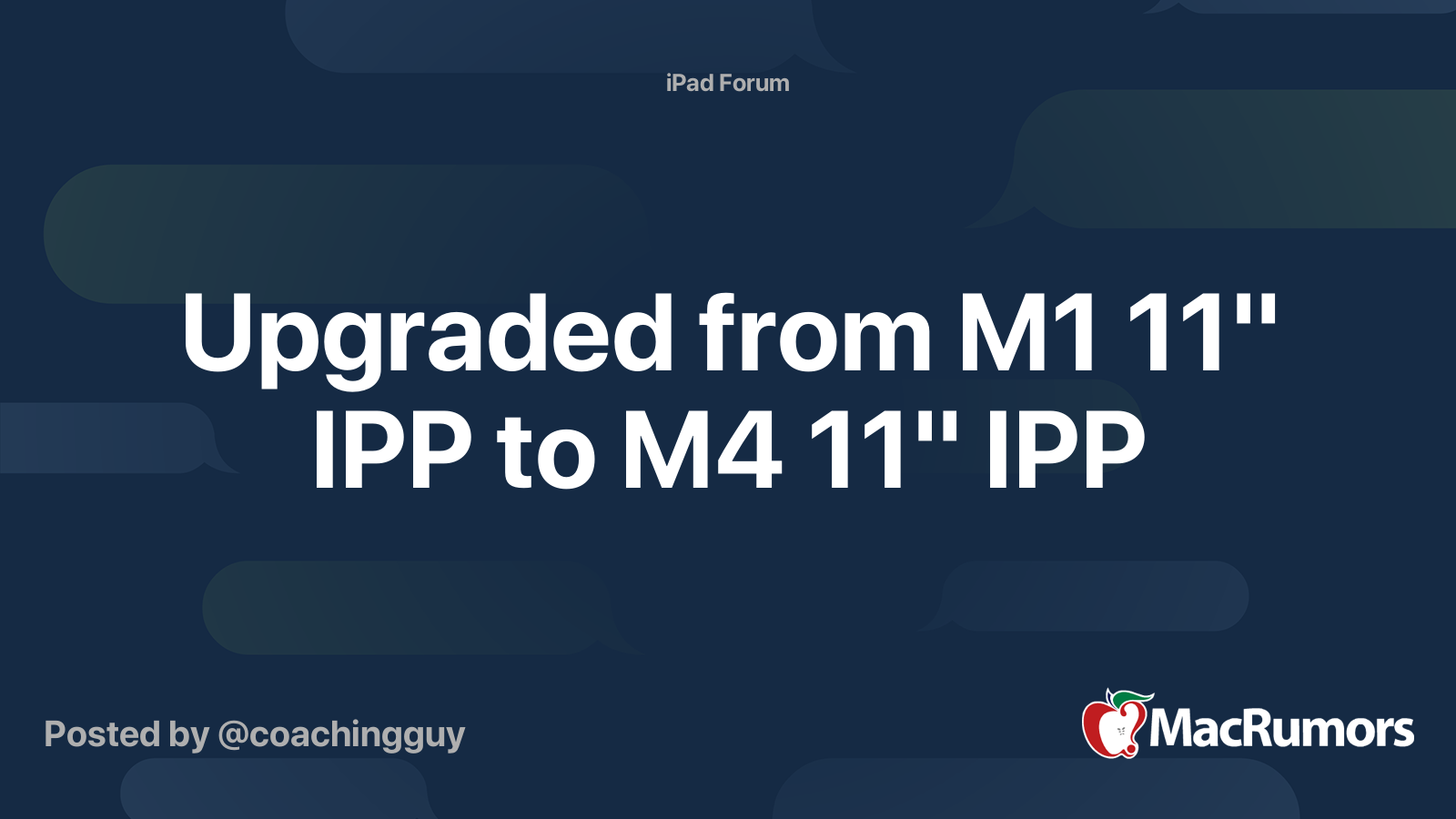 Upgraded from M1 11