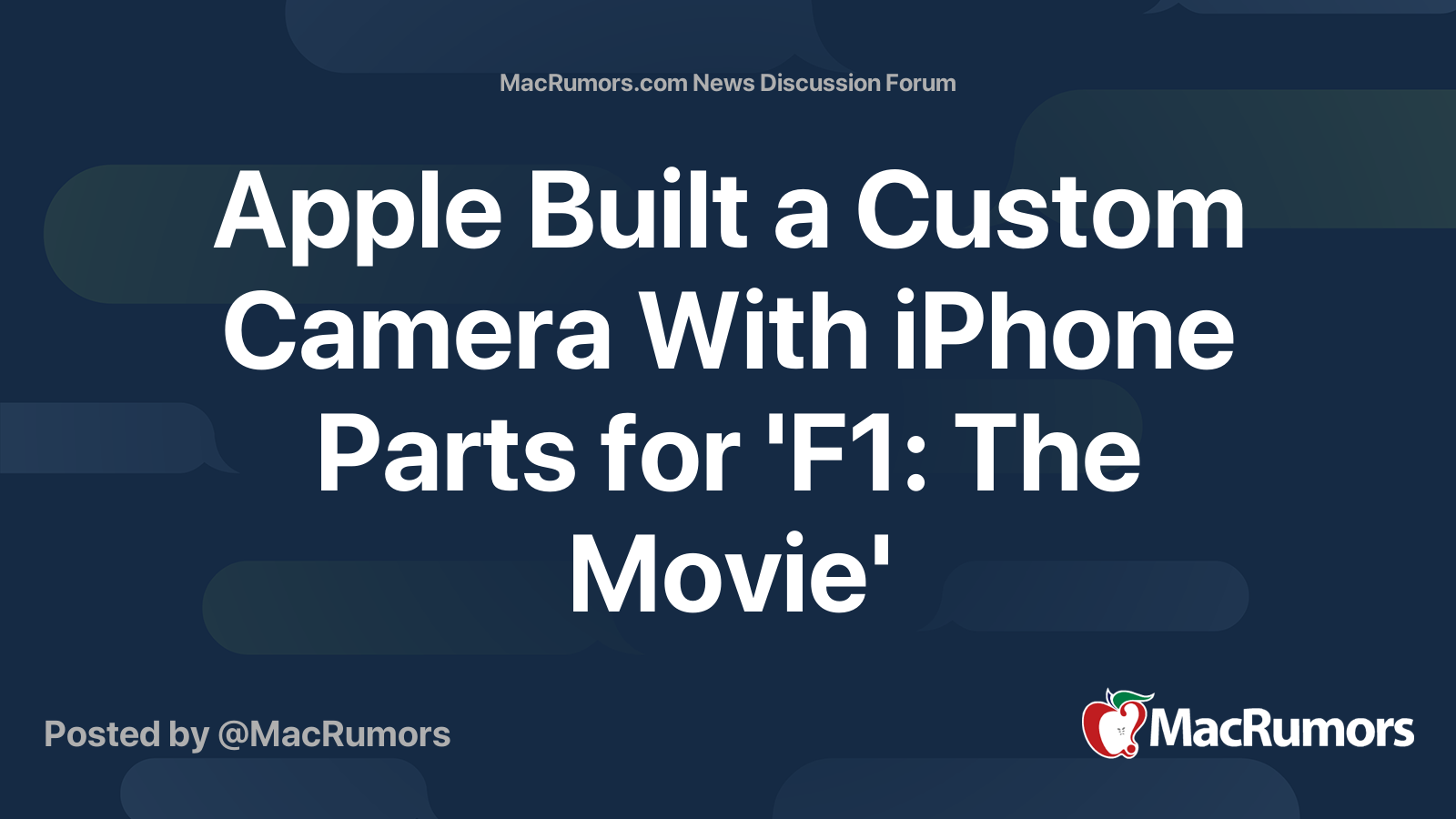 Apple Built a Custom Camera With iPhone Parts for 'F1: The Movie ...