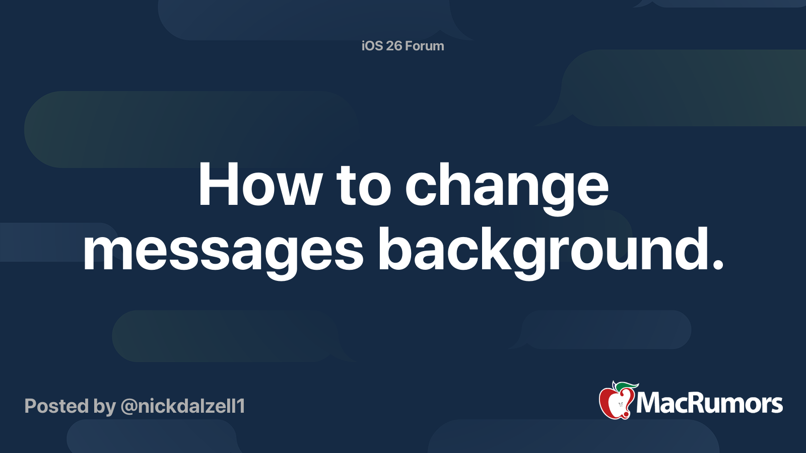 How to change messages background. | MacRumors Forums