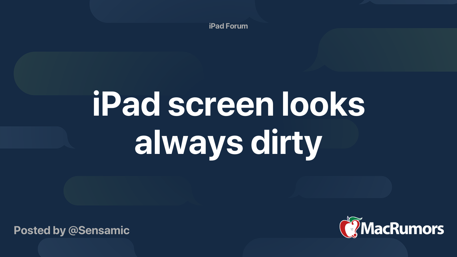 iPad screen looks always dirty | MacRumors Forums