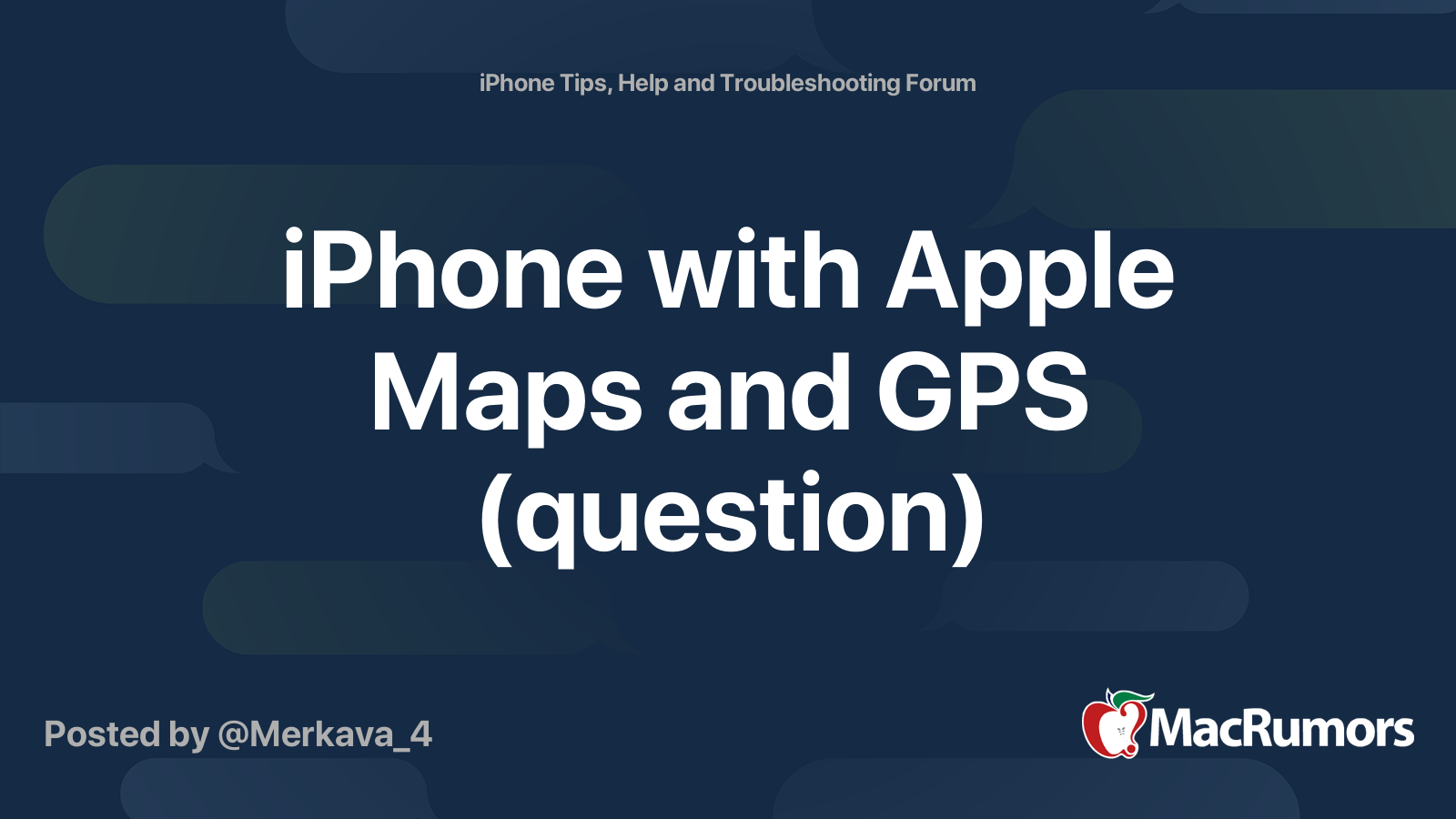 iPhone with Apple Maps and GPS (question) | MacRumors Forums
