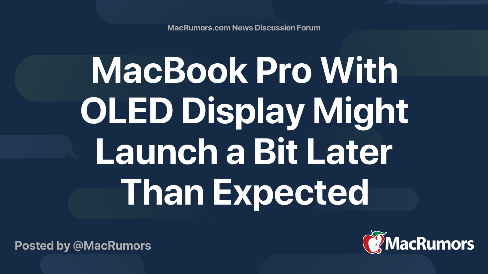 MacBook Pro With OLED Display Might Launch a Bit Later Than Expected ...