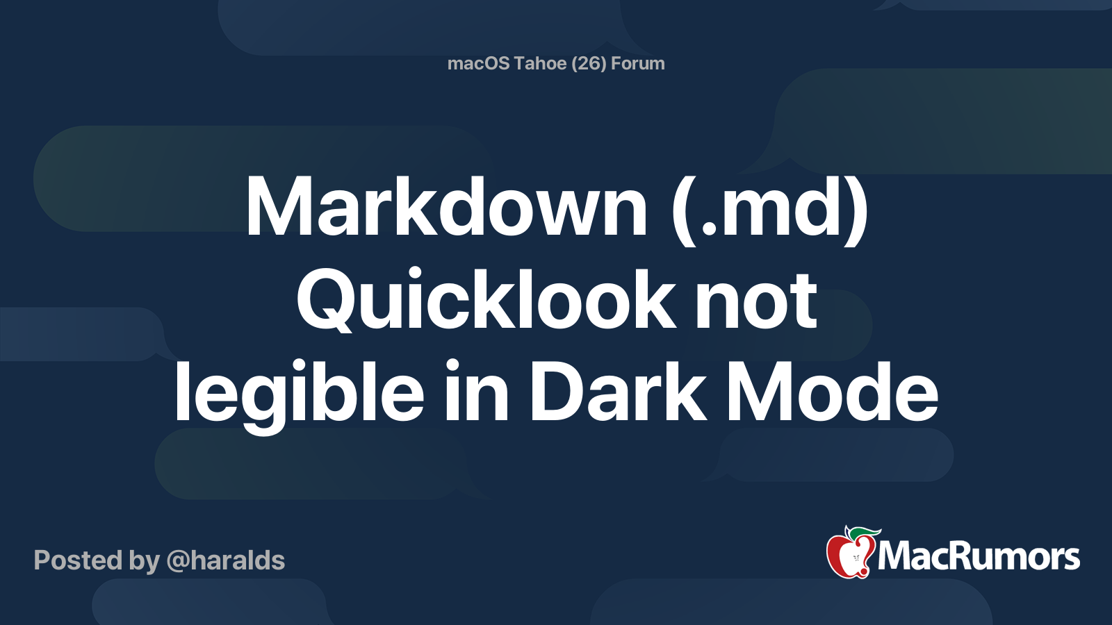 Markdown (.md) Quicklook not legible in Dark Mode | MacRumors Forums
