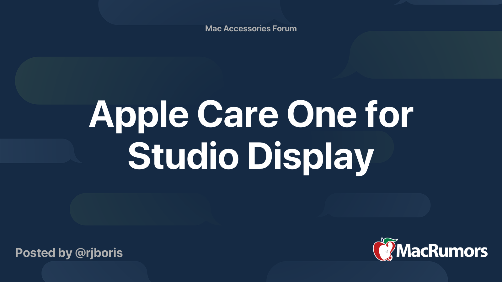 Apple Care One for Studio Display | MacRumors Forums