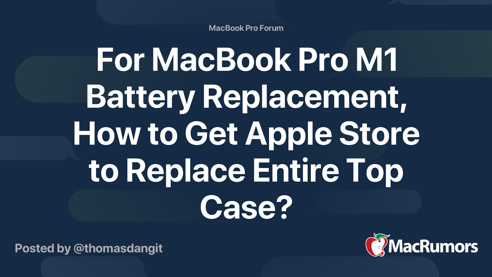 For MacBook Pro M1 Battery Replacement, How to Get Apple Store to ...