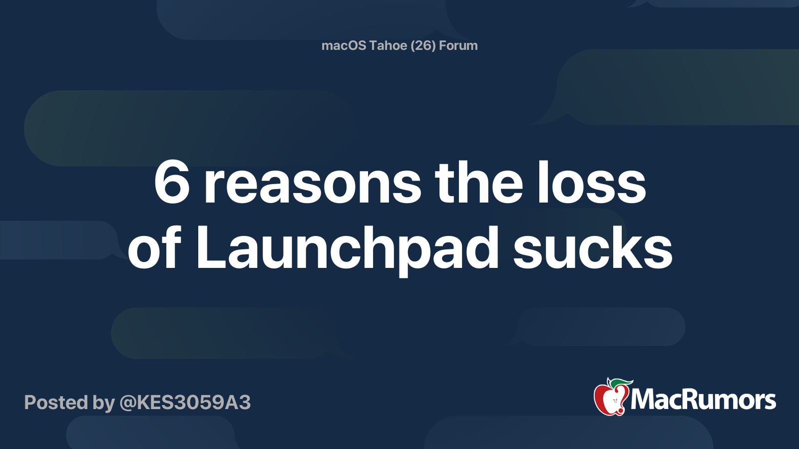 6 reasons the loss of Launchpad sucks | MacRumors Forums
