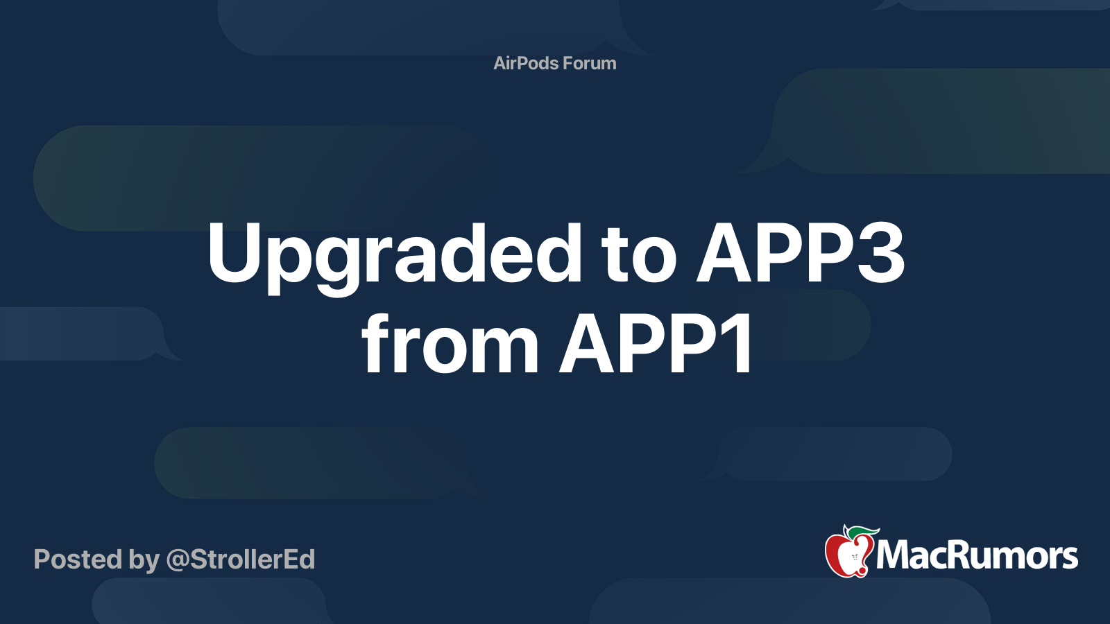 Upgraded to APP3 from APP1 | MacRumors Forums