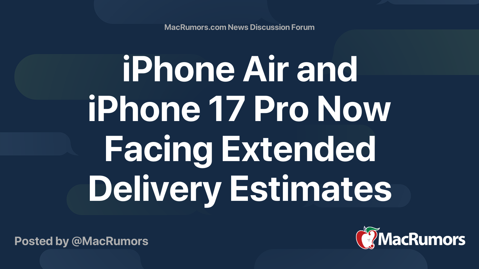 iPhone Air and iPhone 17 Pro Now Facing Extended Delivery Estimates ...