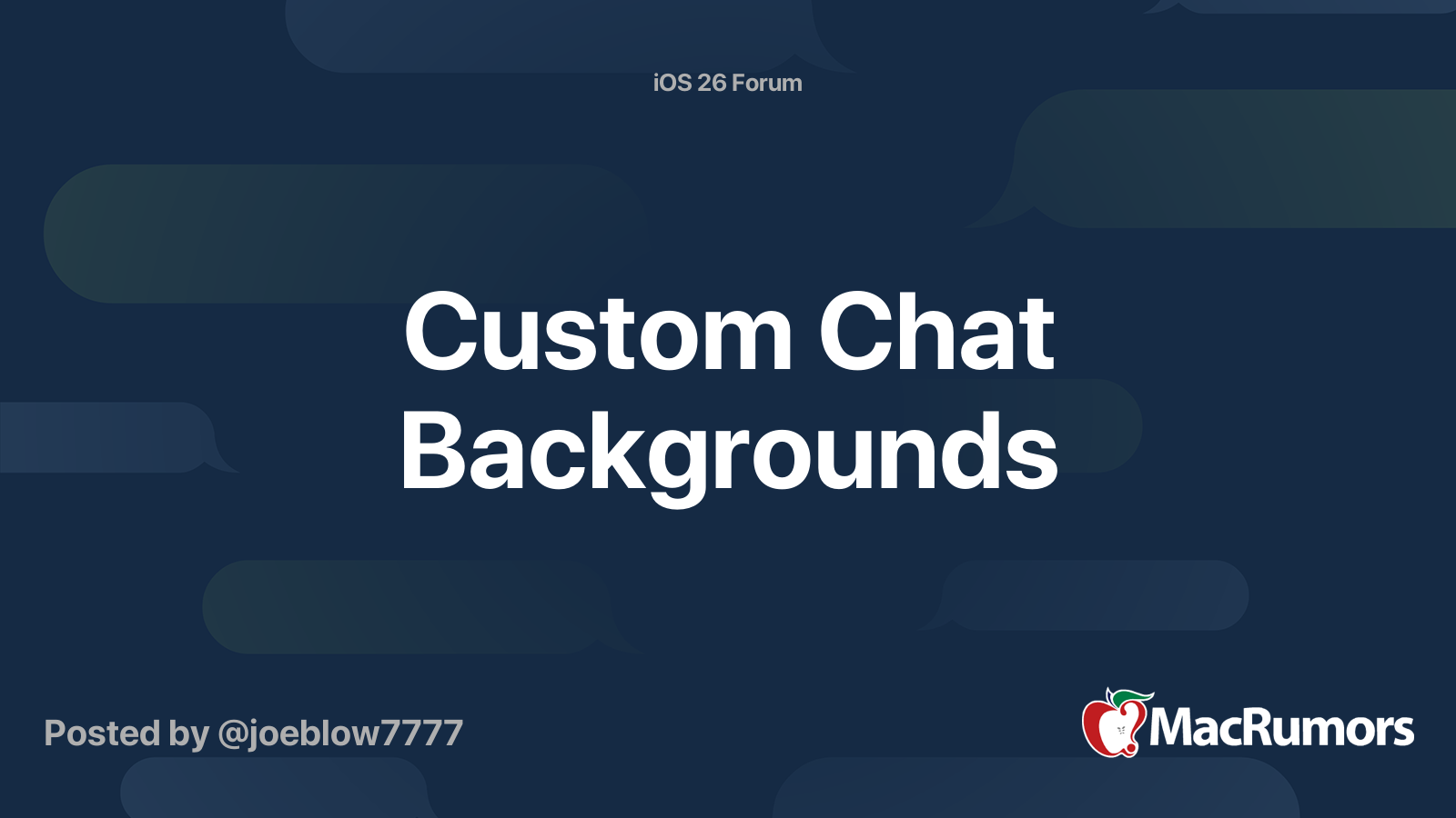 Custom Chat Backgrounds | MacRumors Forums