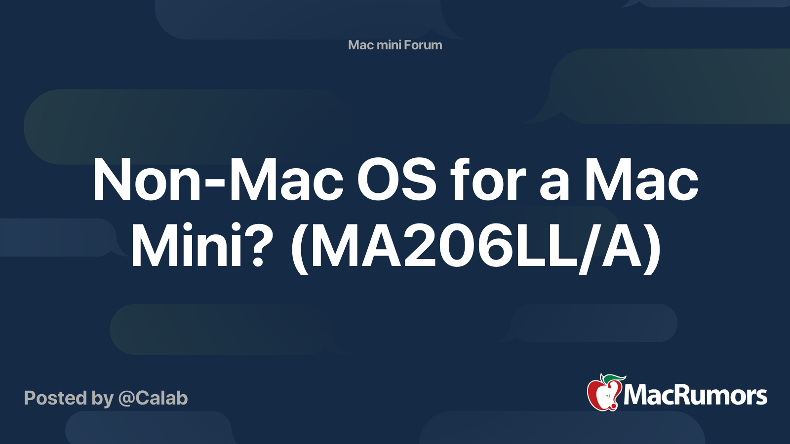 Non-Mac OS for a Mac Mini? (MA206LL/A) | MacRumors Forums