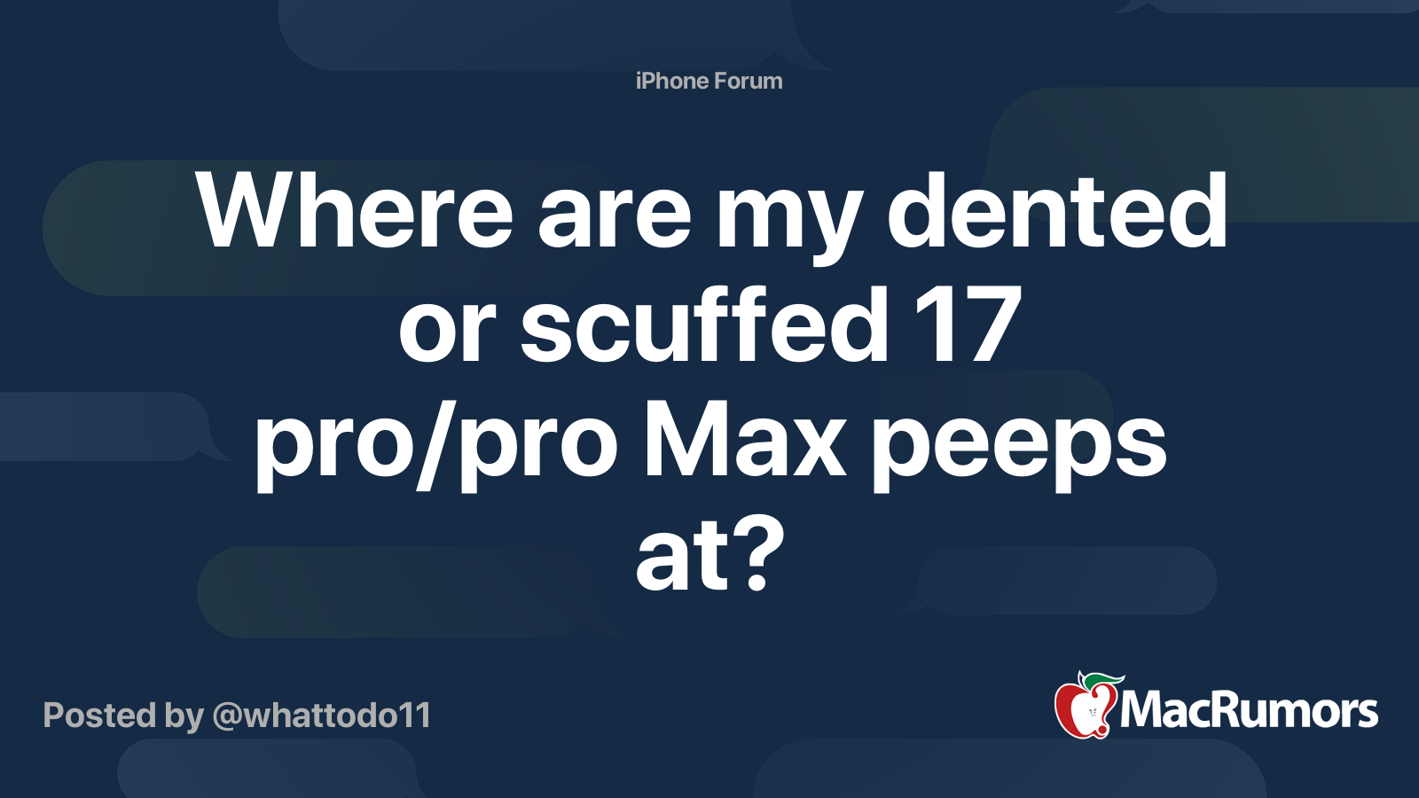 Where are my dented or scuffed 17 pro/pro Max peeps at? | Page 4 ...
