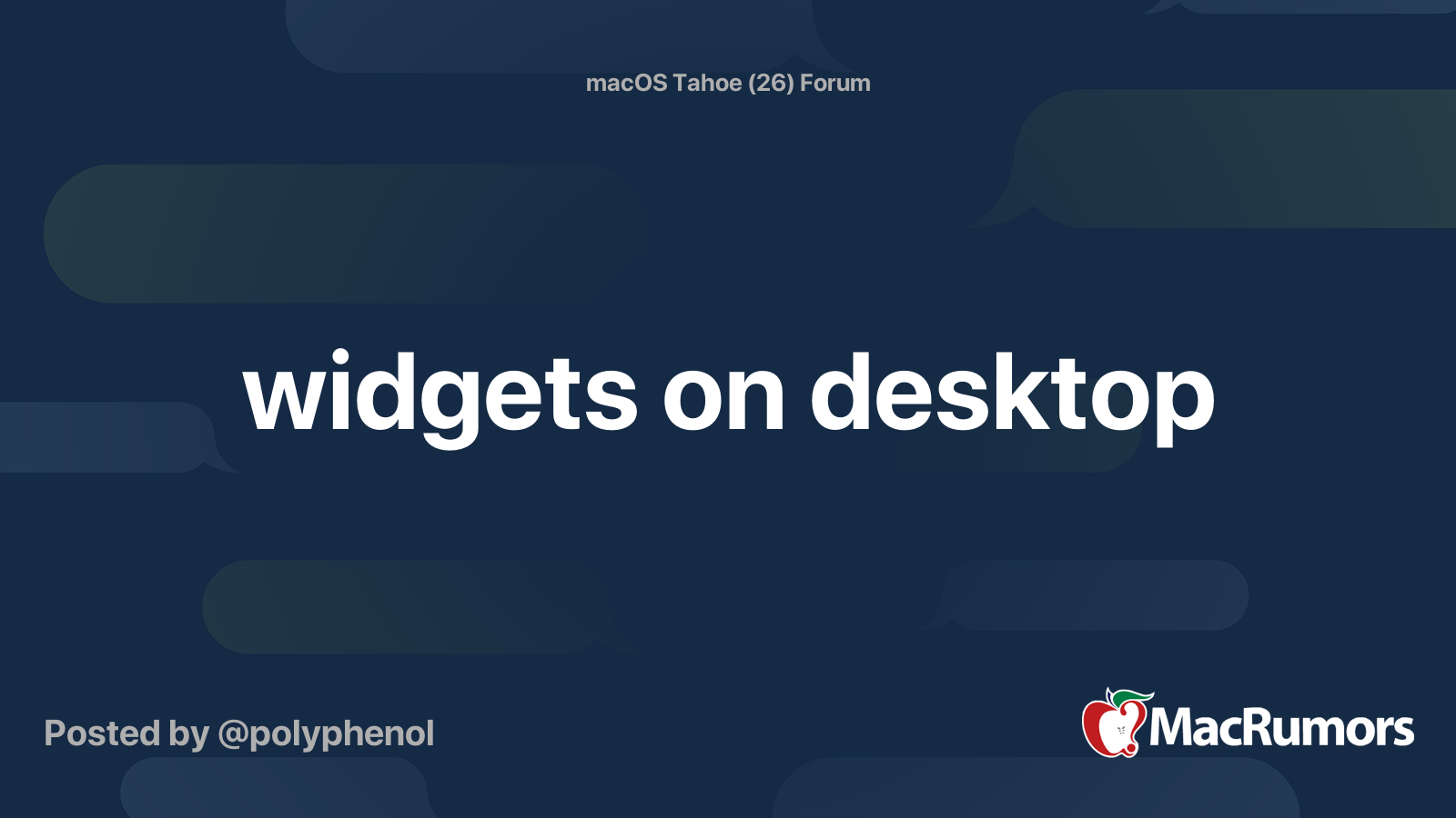 widgets on desktop | MacRumors Forums