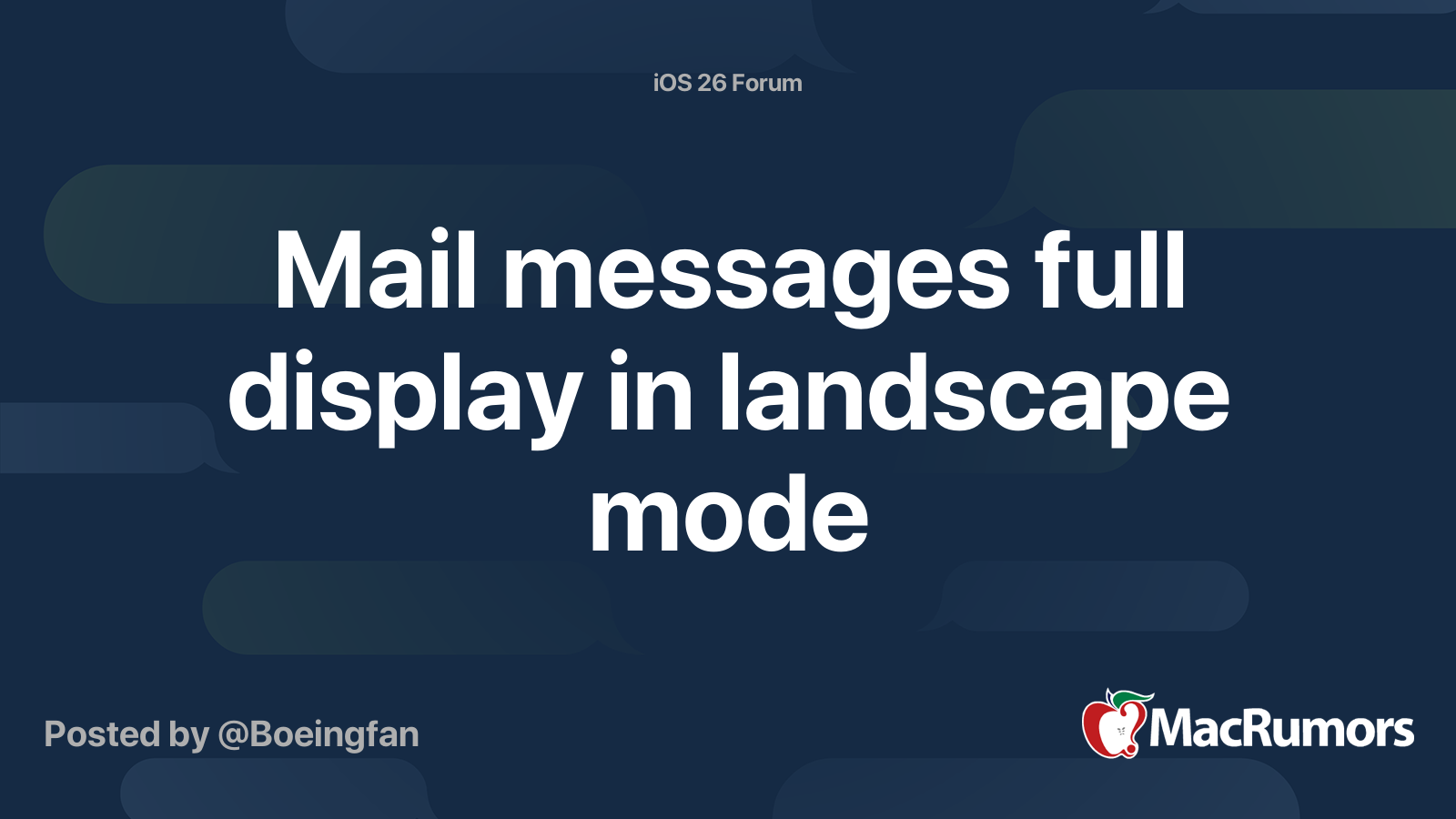 Mail messages full display in landscape mode | MacRumors Forums