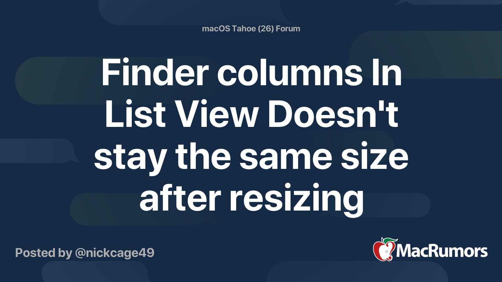 Finder columns In List View Doesn't stay the same size after resizing ...