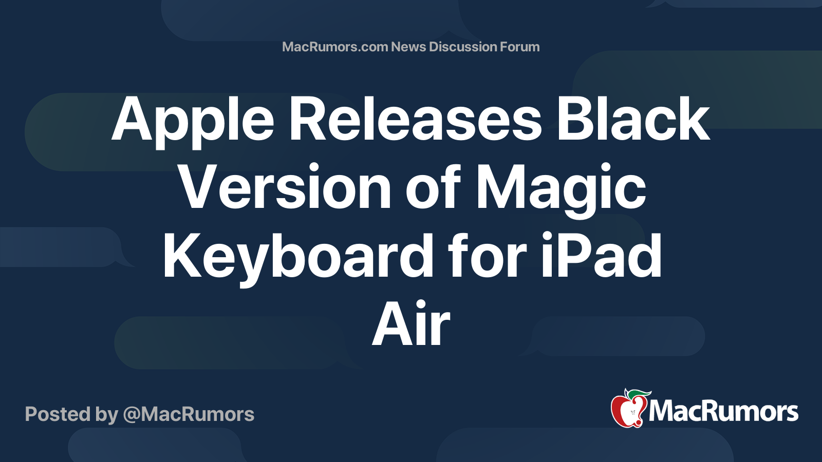 Apple Releases Black Version of Magic Keyboard for iPad Air | Page 2 ...