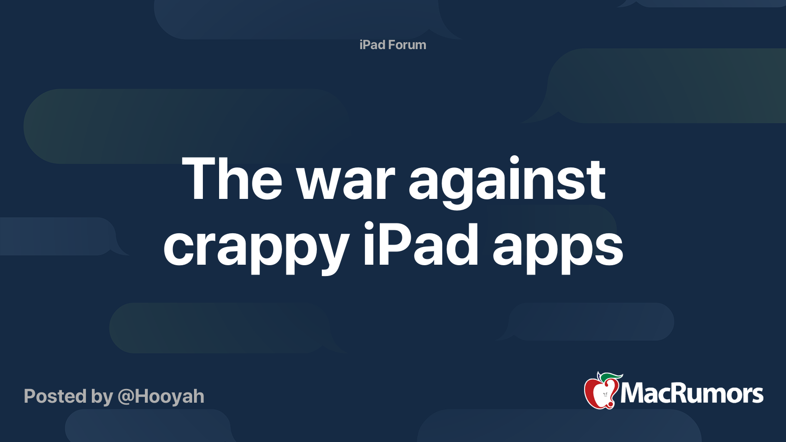 The war against crappy iPad apps | MacRumors Forums