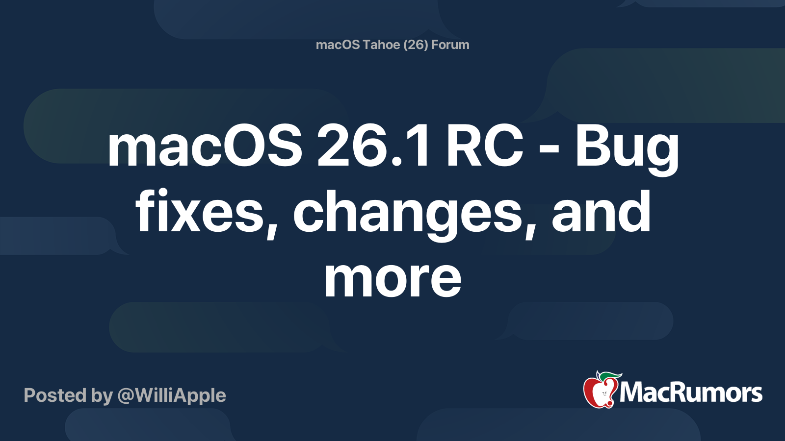 macOS 26.1 RC - Bug fixes, changes, and more | Page 2 | MacRumors Forums