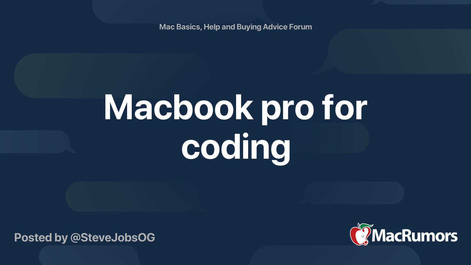 Macbook pro for coding | MacRumors Forums