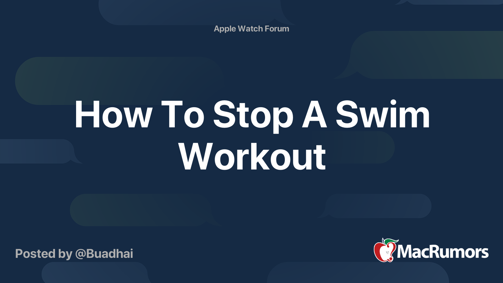 How To Stop A Swim Workout | MacRumors Forums