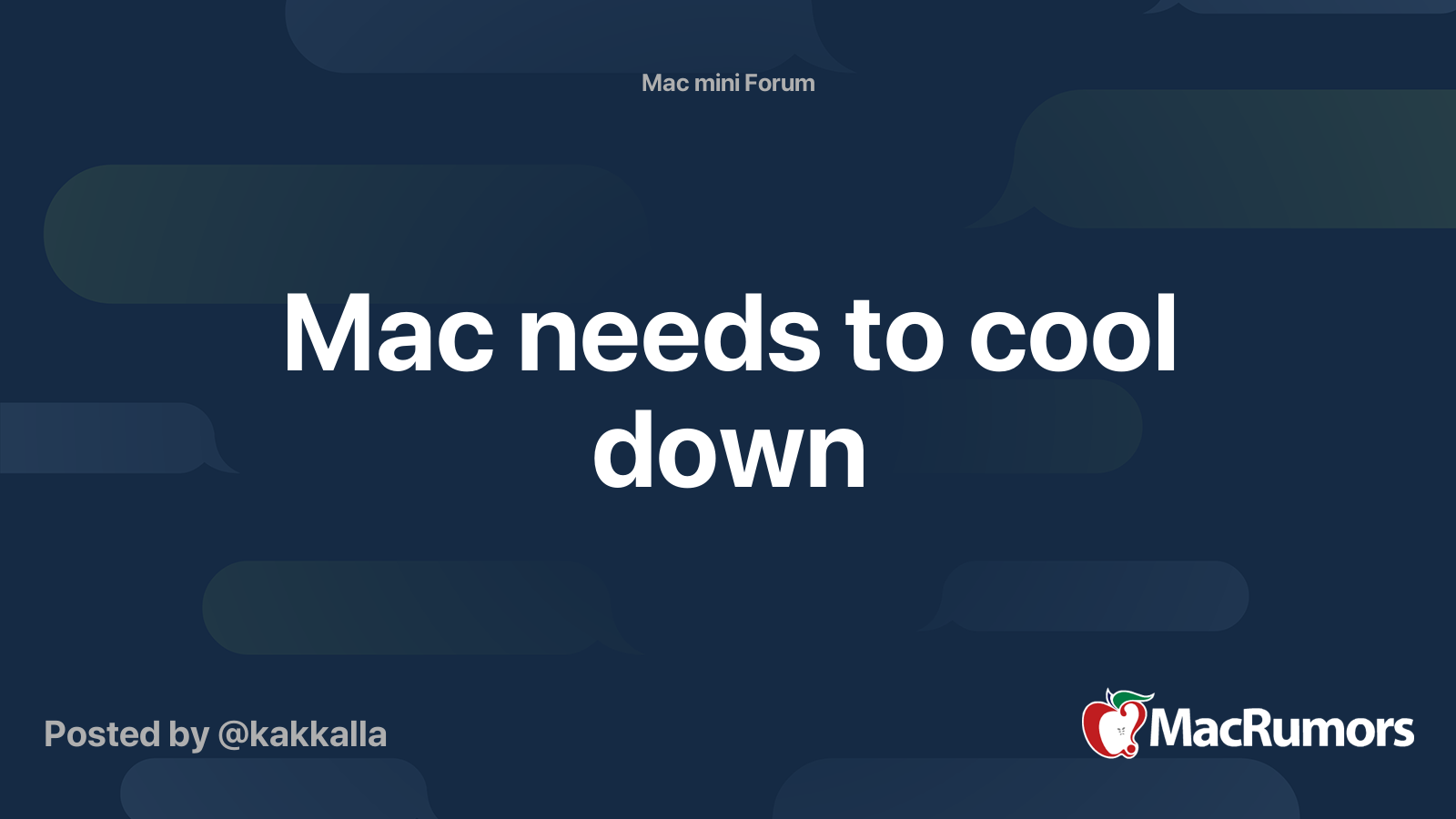 Mac needs to cool down | MacRumors Forums