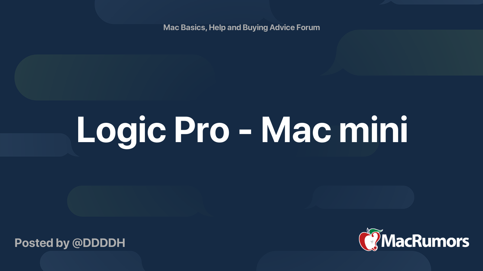 Logic Pro - Mac mini | MacRumors Forums
