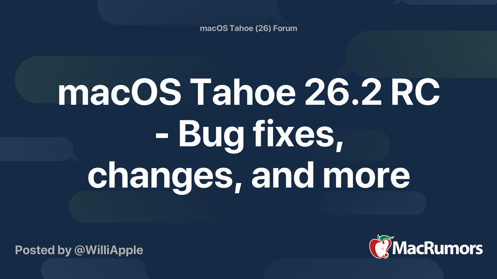 macOS Tahoe 26.2 RC - Bug fixes, changes, and more | Page 2 | MacRumors ...