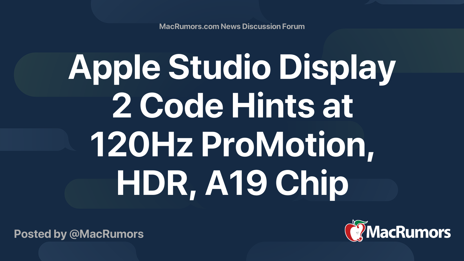 Apple Studio Display 2 Code Hints at 120Hz ProMotion, HDR, A19 Chip ...