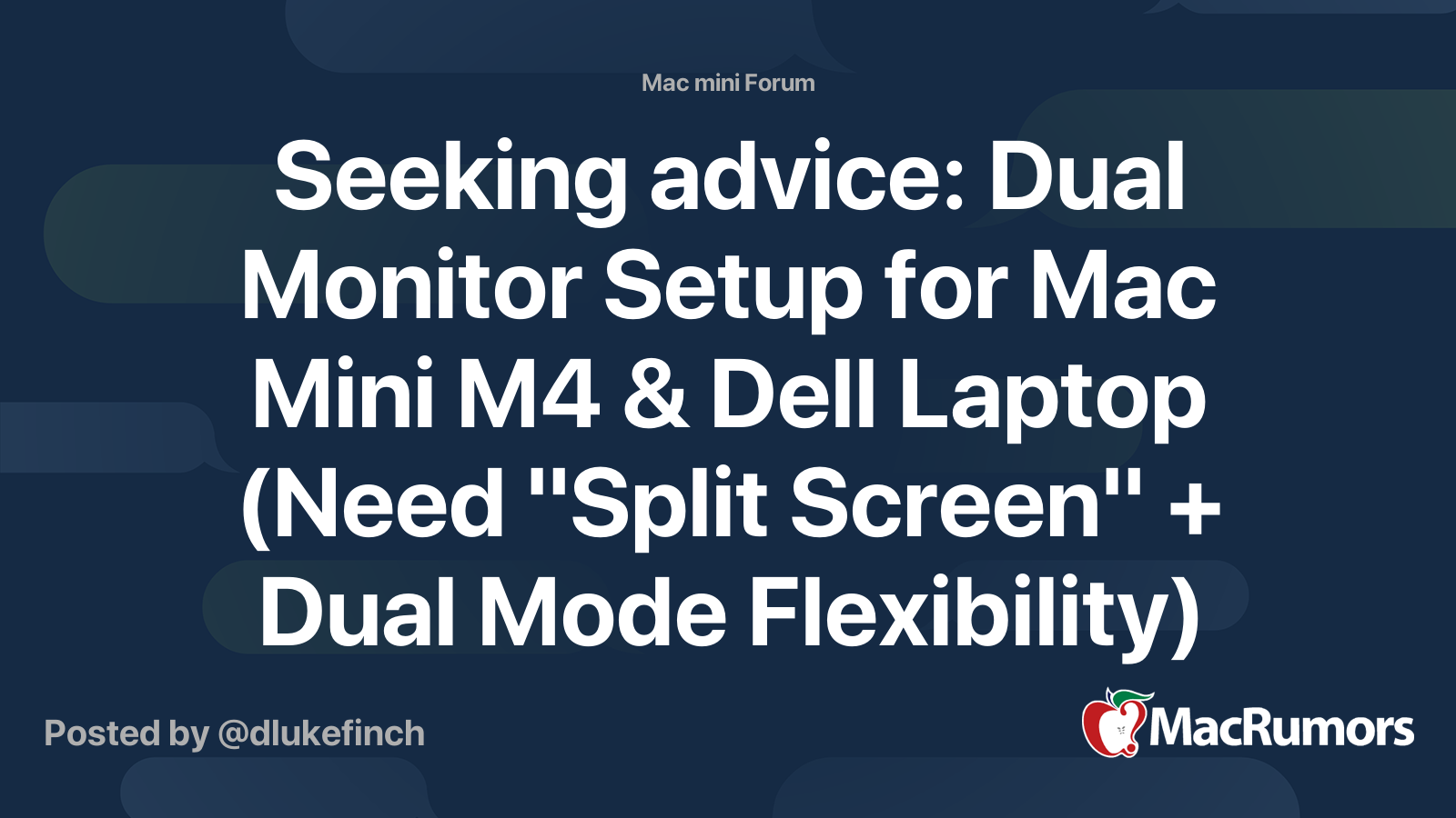 Visual Reference: Seeking Advice Dual Monitor Setup For Mac Mini M4 Dell