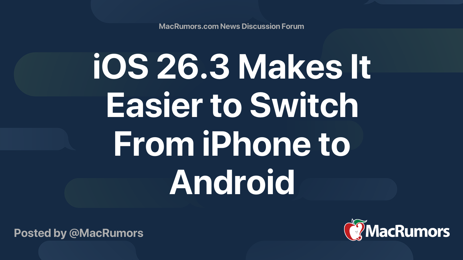 iOS 26.3 Makes It Easier to Switch From iPhone to Android | Page 2 ...