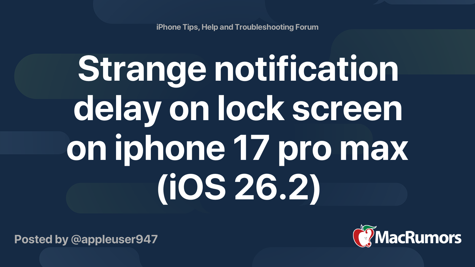 Strange notification delay on lock screen on iphone 17 pro max (iOS 26. ...