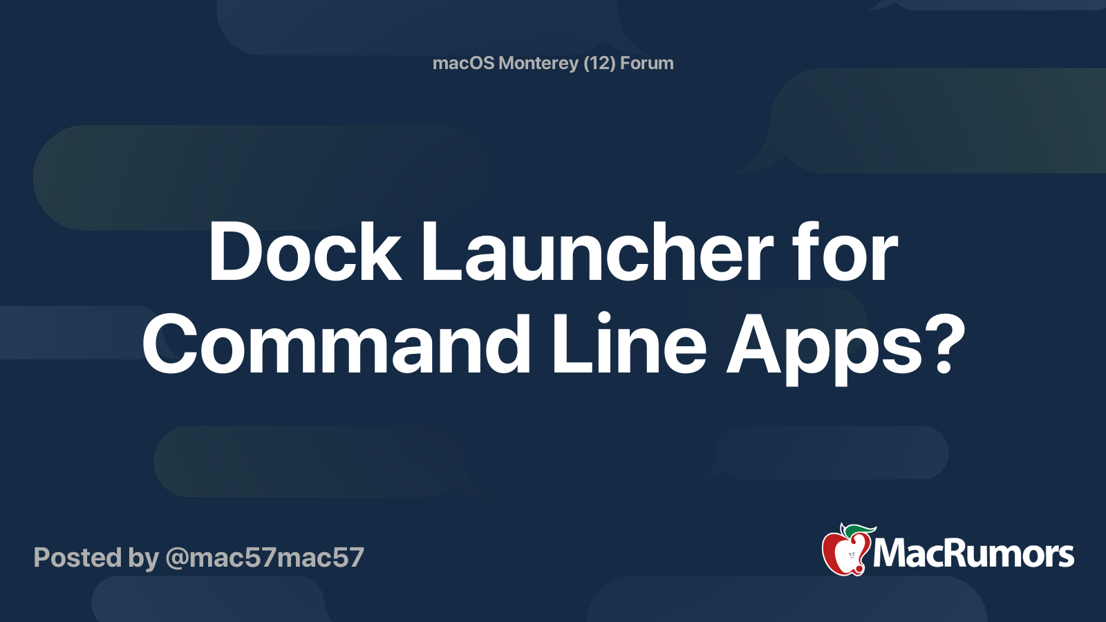 Dock Launcher for Command Line Apps? | MacRumors Forums