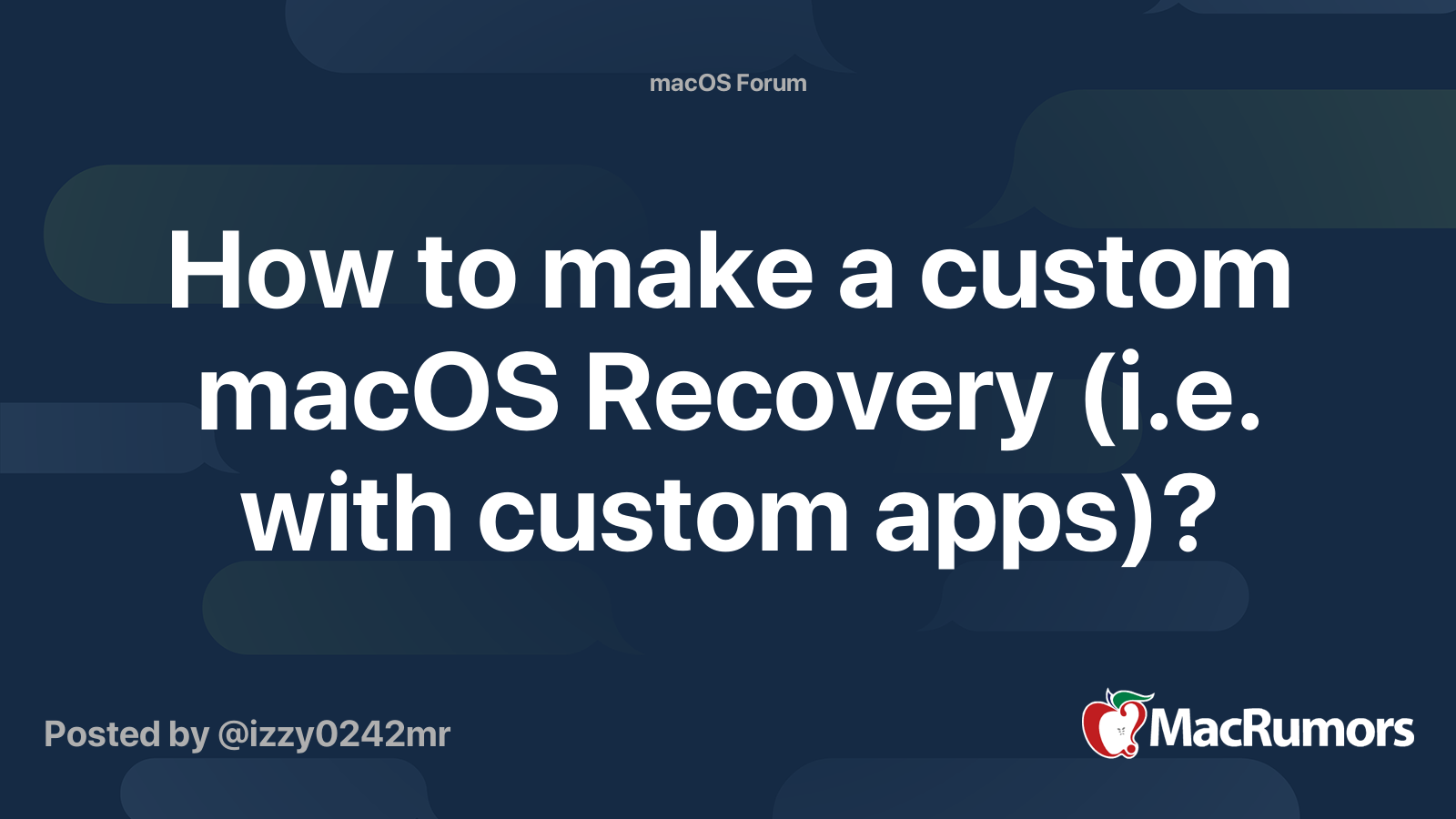 How to make a custom macOS Recovery (i.e. with custom apps ...