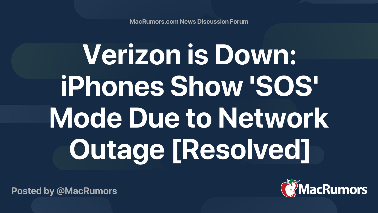 Verizon is Down: iPhones Show 'SOS' Mode Due to Network Outage ...