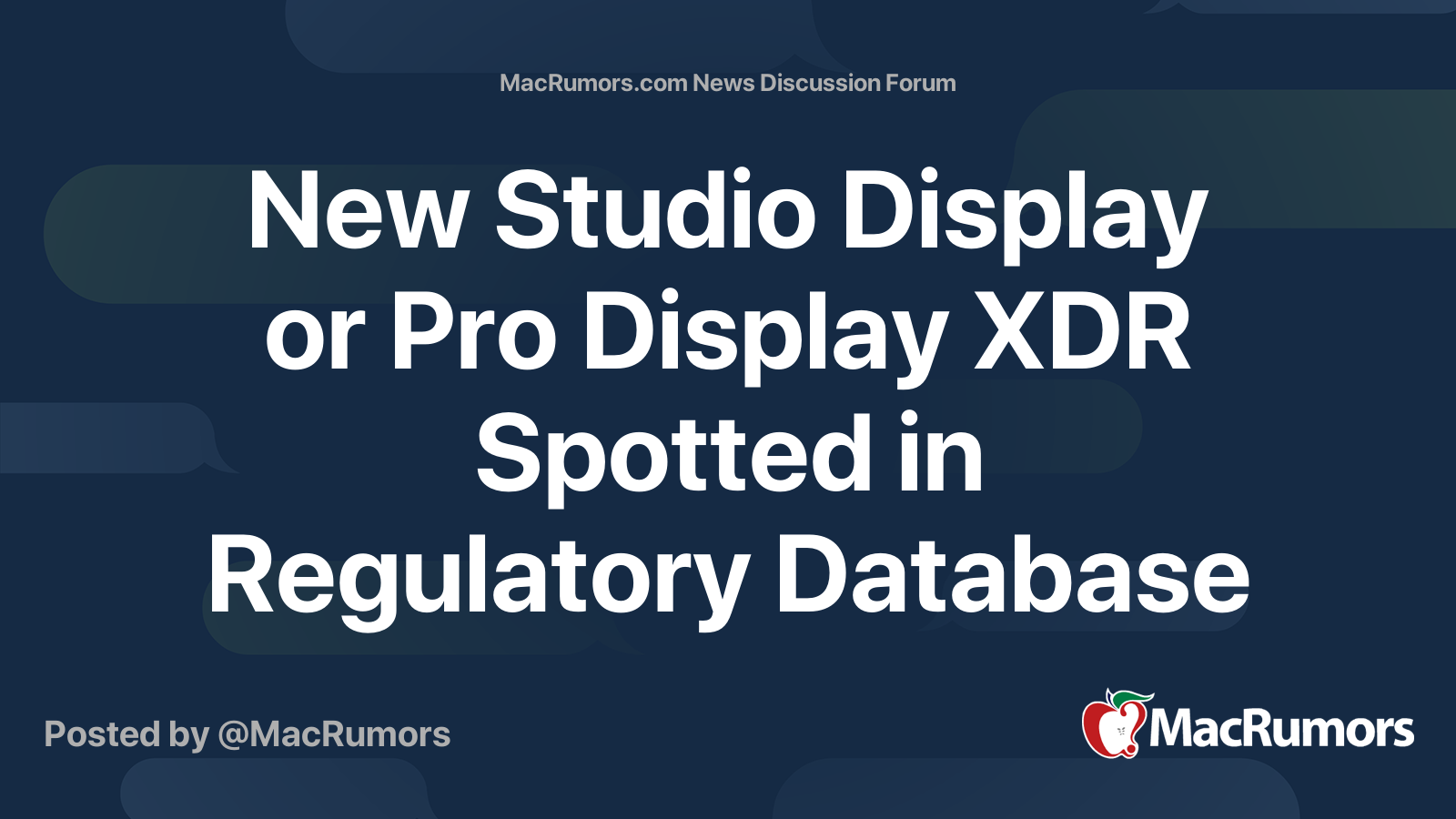 New Studio Display or Pro Display XDR Spotted in Regulatory Database ...