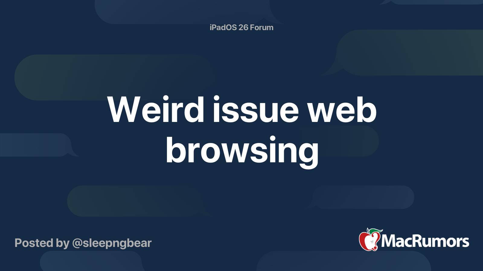 Weird issue web browsing | MacRumors Forums