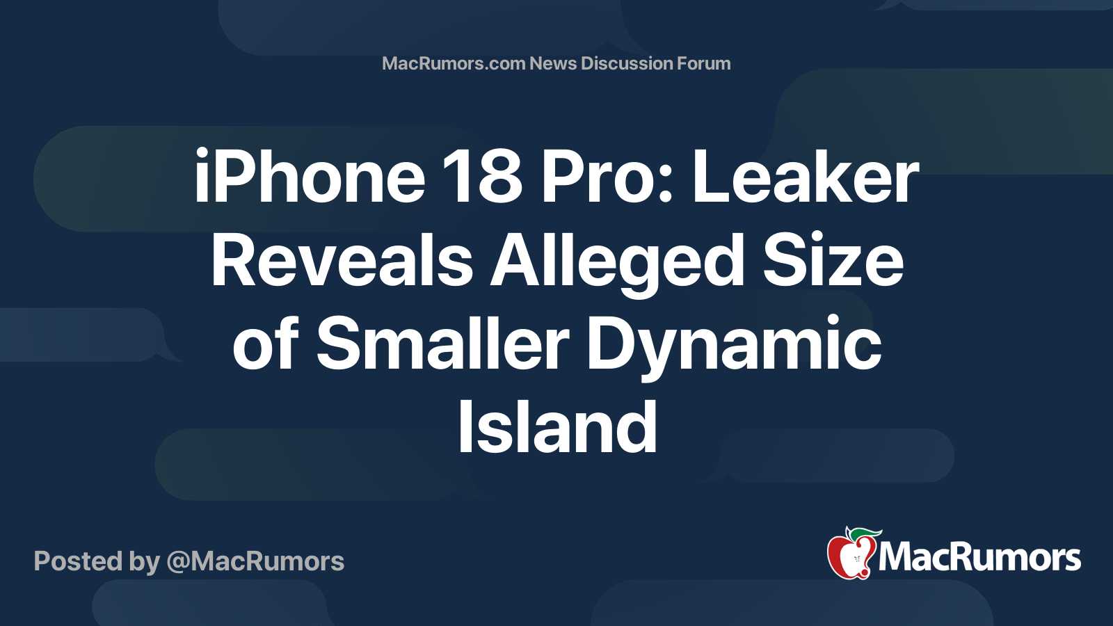 iPhone 18 Pro: Leaker Reveals Alleged Size of Smaller Dynamic Island ...