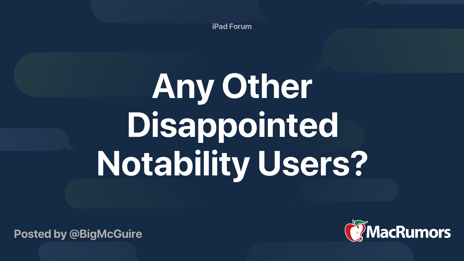 Any Other Disappointed Notability Users?