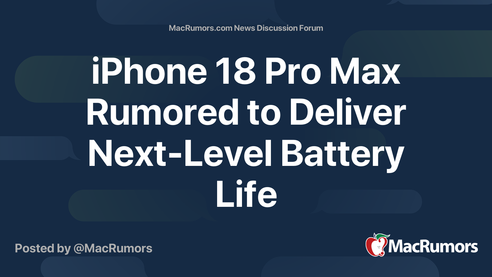 iPhone 18 Pro Max Rumored to Deliver Next-Level Battery Life | Page 3 ...