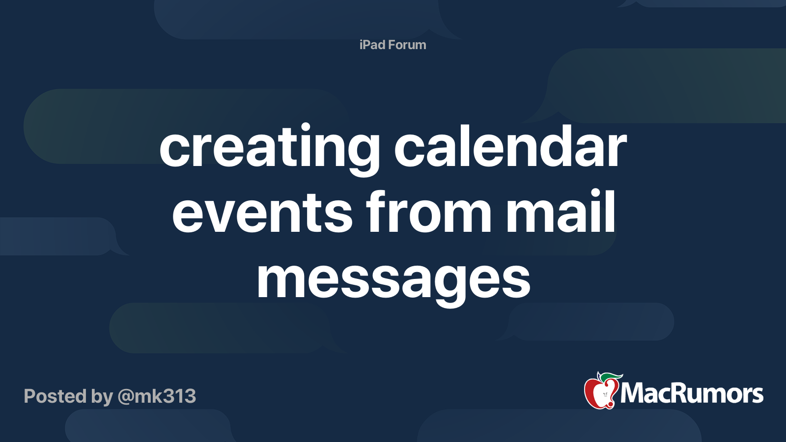 creating calendar events from mail messages | MacRumors Forums