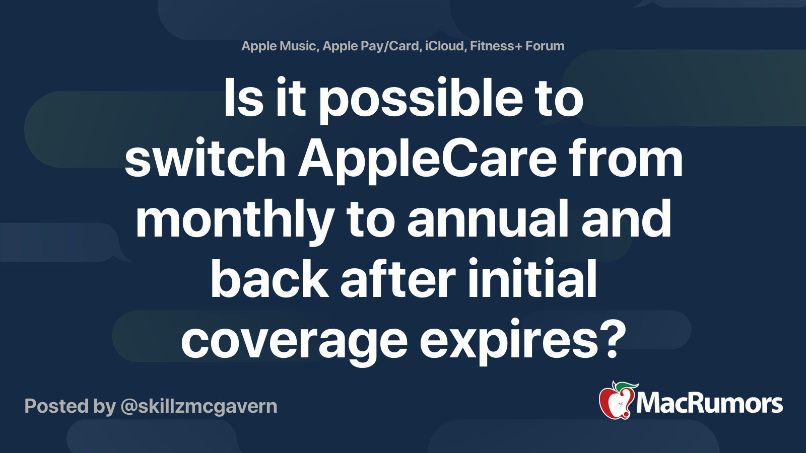 Is it possible to switch AppleCare from monthly to annual and back ...