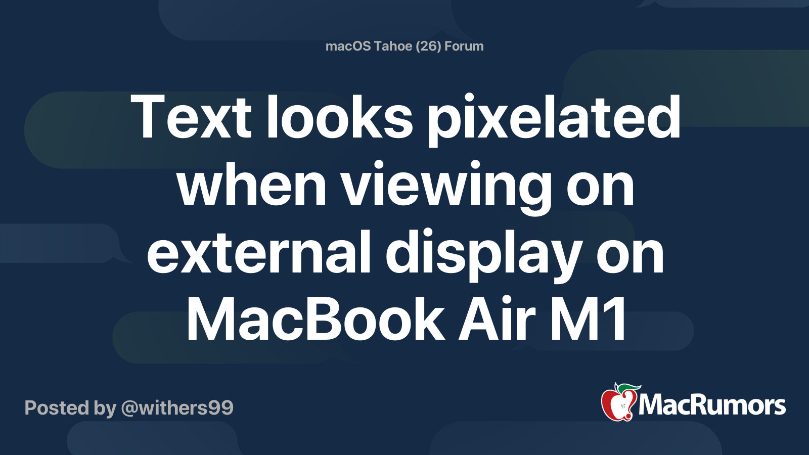 Text looks pixelated when viewing on external display on MacBook Air M1 ...
