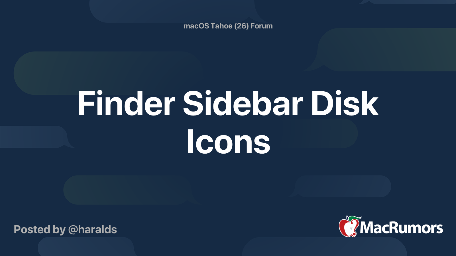 Finder Sidebar Disk Icons | MacRumors Forums